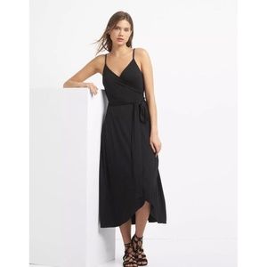 NWT Gap Black Cami Wrap Dress with Tulip Hem